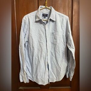 American Eagle men's medium long sleeve light blue button down shirt